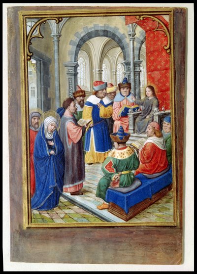 Het Vinden van het Kind Jezus in de Tempel, ca. 1530 door Simon Bening